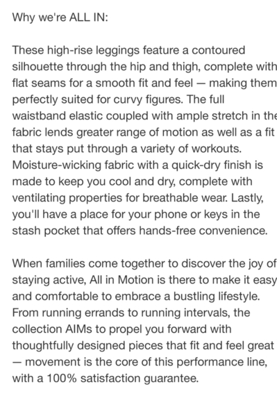 All in Motion Purple Contour Curvy Capri Leggings Size XS - Picture 4 of 7